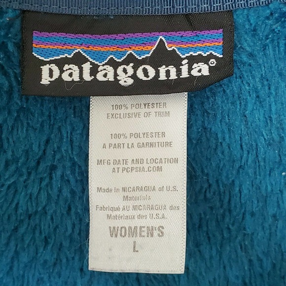 Patagonia Re-Tool Snap T Pullover Fleece L Blue Pockets Stand Collar Skiing - Picture 8 of 9